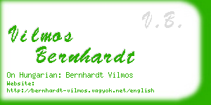 vilmos bernhardt business card